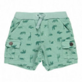 Къси панталони с животински принт за бебе за момче зелени Boboli 112837 