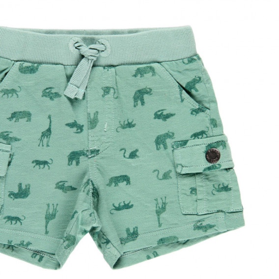 Къси панталони с животински принт за бебе за момче зелени Boboli 112839 3
