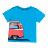Памучна тениска с щампа за бебе за момче синя Boboli 112847 2