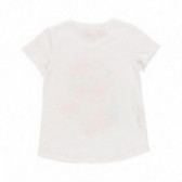 Памучна тениска с флорална щампа за момиче бяла Boboli 112869 3