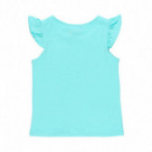 Тениска с къдрички на ръкавите за момиче светло синя Boboli 112891 2