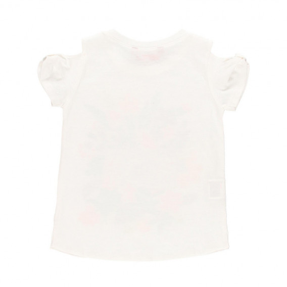 Тениска с флорална щампа за момиче бяла Boboli 112926 2