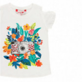 Тениска с флорална щампа за момиче бяла Boboli 112927 3