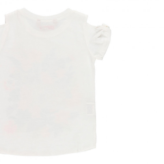 Тениска с флорална щампа за момиче бяла Boboli 112928 4