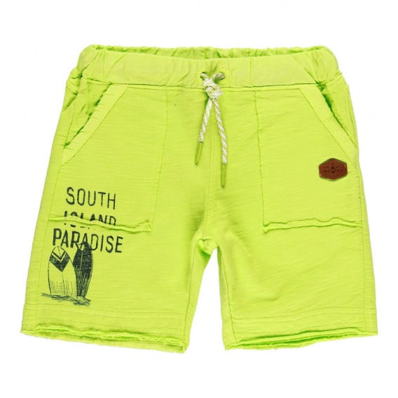 Памучни къси панталони за момче зелени Boboli 112967 
