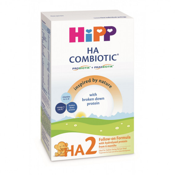 Мляко за кърмачета хипоалергенно HA 2 Combiotic, кутия 0.350 кг Hipp 113528 