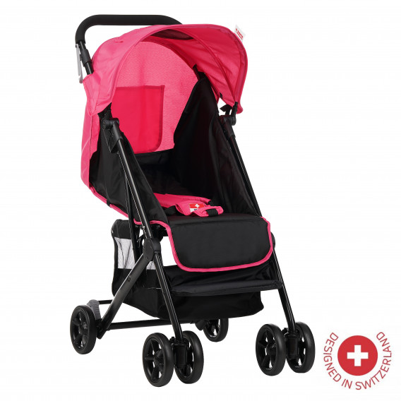 Бебешка количка Jasmin - компактна, лесно сгъваема, розова ZIZITO 113563 