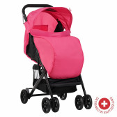 Бебешка количка Jasmin - компактна, лесно сгъваема с покривало за крачета, розова ZIZITO 113567 