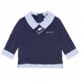 Памучна блуза с яка за бебе за момче синя Idexe 113576 
