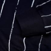 Памучна блуза с вертикални райета за момче тъмно синя Idexe 113594 3