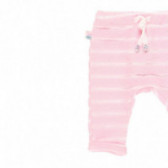 Памучен панталон за бебе в бяло розово райе Boboli 113676 3