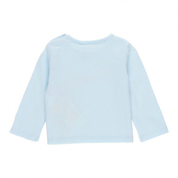 Памучна блуза с принт за бебе за момче светло синя Boboli 113698 2