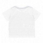 Памучна тениска с щампа за момче бяла Boboli 113838 2
