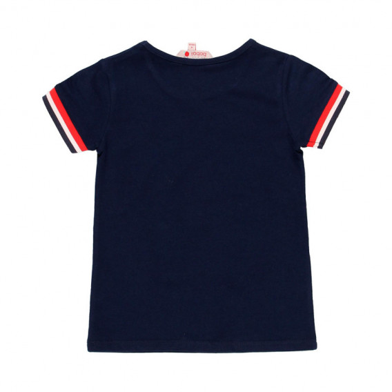 Памучна тениска с щампа за момиче тъмно синя Boboli 113907 2