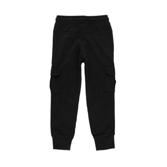 Памучен спортен панталон с връзки за момче черен Boboli 114005 2