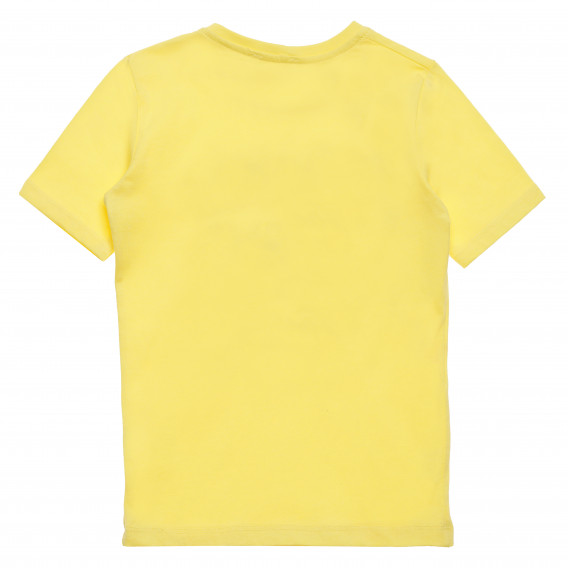 Памучна тениска с графичен принт за момче жълта Acar 114394 4