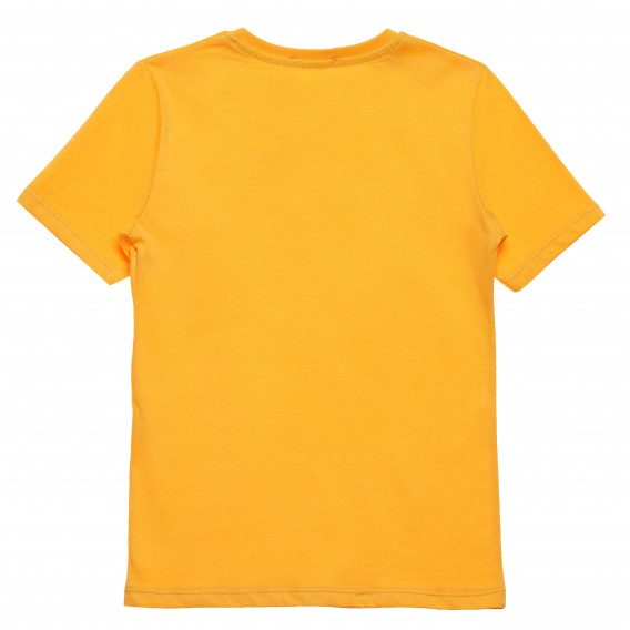 Памучна тениска със забавен принт за момче жълта Acar 114414 4