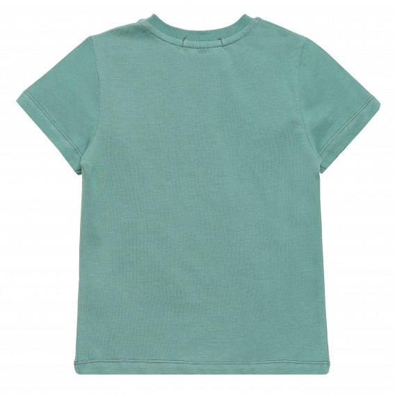 Памучна тениска с надпис NYC за момче зелена Acar 114450 4