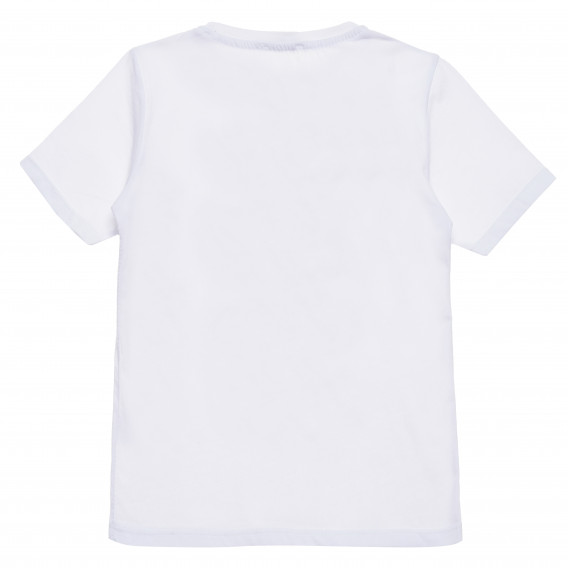 Памучна тениска с принт на коли за момче бяла Acar 114574 4