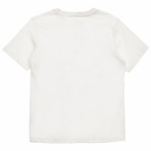 Памучна тениска със забавен принт за момче бяла Acar 114792 4