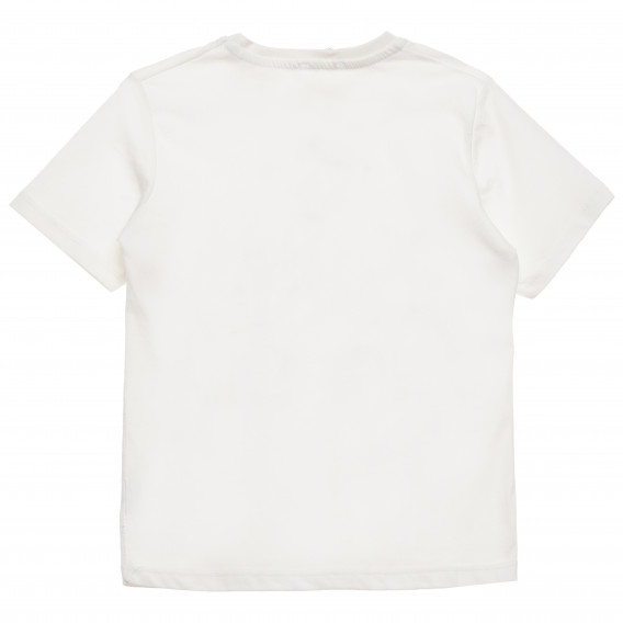 Памучна тениска със забавен принт за момче бяла Acar 114792 4