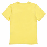 Памучна тениска с надпис "Bright" за момче жълта Acar 114796 4