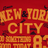Памучна тениска с надпис NYC за момче червена Acar 114802 2