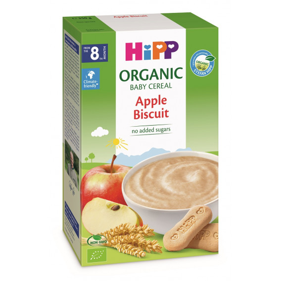 БИО инстантна каша ябълки и бисквити, кутия 250 гр. Hipp 114948 3