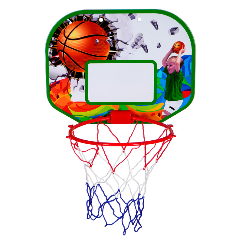 Баскетболно табло за стена с топка и помпа, многоцветно  115329