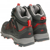Туристически обувки с червени акценти за момче, тъмно сиви Wanabee 115919 2