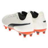 Футболни обувки с черни акценти за момче, бели Puma 115970 3