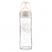 Стъклено шише за хранене, с анатомичен биберон M, 0-6 месеца, 240 мл, цвят: бял NUK 116269 3