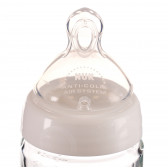 Стъклено шише за хранене, с анатомичен биберон M, 0-6 месеца, 240 мл, цвят: бял NUK 116271 5