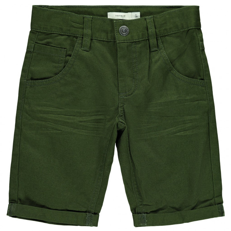 Къси панталони от органичен памук за момче зелени  116363