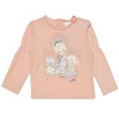 Блуза за бебе с дълъг ръкав и стилна картинка, корал Birba 116668 