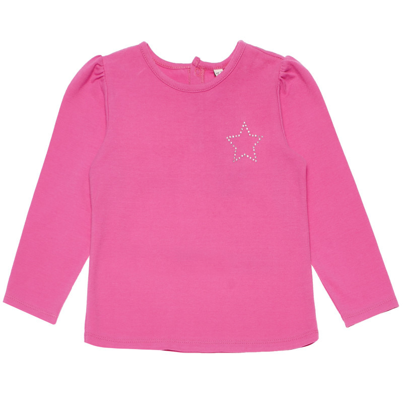Блуза за бебе със звездичка от пайети, розова  117179