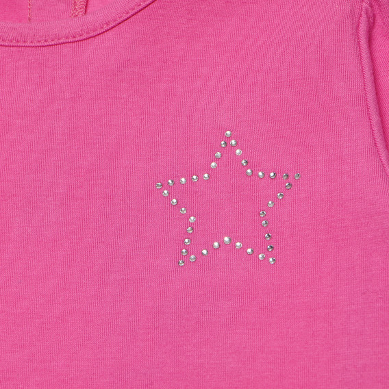Блуза за бебе със звездичка от пайети, розова Birba 117180 2
