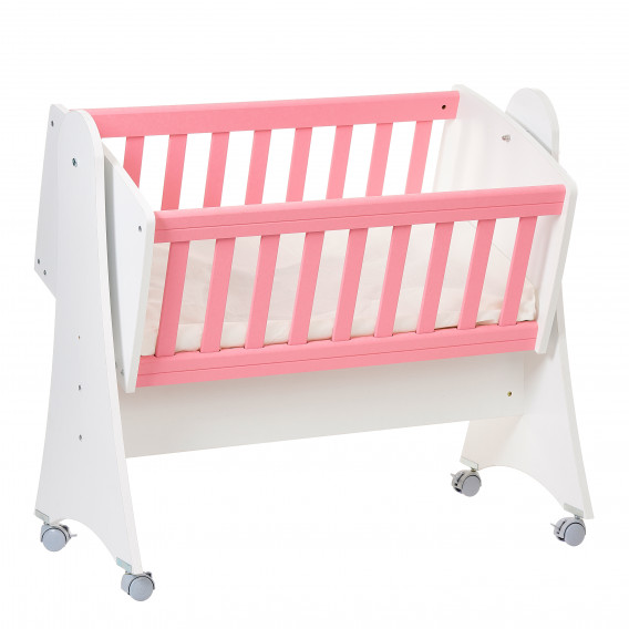 розово Бебешко креватче с класически дизайн и люлеещо се кошче Dizain Baby 117778 8