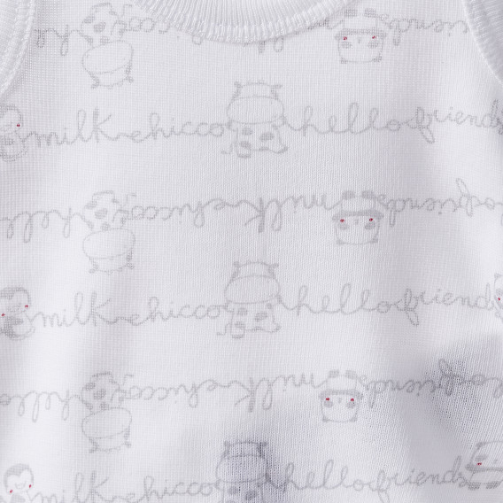 Комплект от 2 броя памучни бодита за бебе, бели Chicco 118125 4