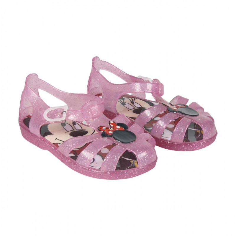 Летни сандали с принт на Minnie Mouse за момиче, розови  118858