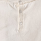 Блуза за бебе с дълъг ръкав и надпис с пайети, бяла Birba 120193 7