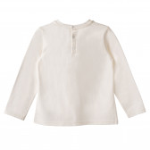 Блуза за бебе с дълъг ръкав и надпис с пайети, бяла Birba 120194 8