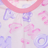 Памучна пижама за момиче с щампа на букви, розова Original Marines 120372 2