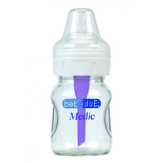 Стъклено шише за хранене, с биберон 1 капка, 0+ месеца, 160 мл, цвят: многоцветен BebeDue 1226 