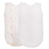 Комплект от две бели памучни бодита без ръкав за бебе Idexe 123091 5