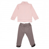 Памучен комплект от две части в розово и сиво за бебе Idexe 123308 2
