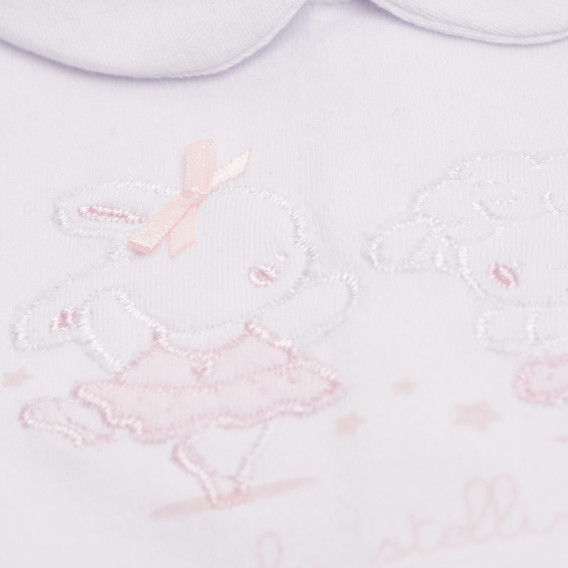 Бял памучен комплект от две части за новородено за момиче Idexe 123333 3