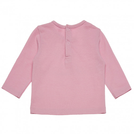 Памучна блуза с принт за бебе за момиче розова Idexe 123380 2