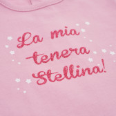 Памучна блуза с принт за бебе за момиче розова Idexe 123381 3
