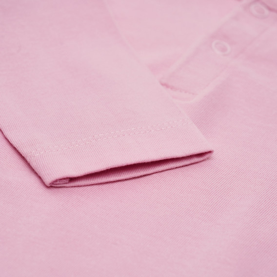 Памучна блуза с принт за бебе за момиче розова Idexe 123382 4